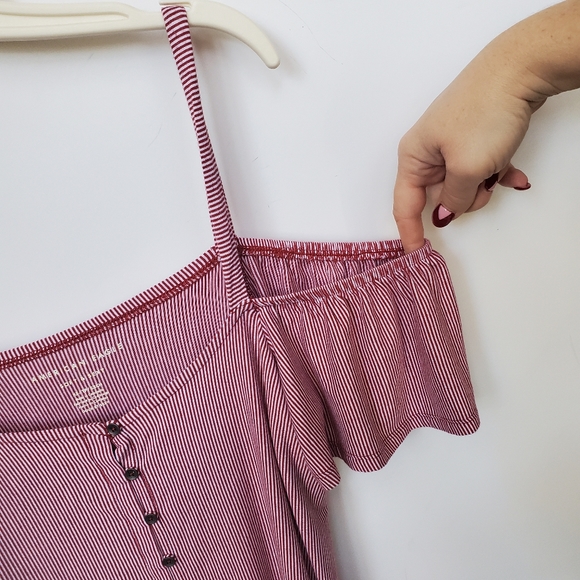 AE Soft & Sexy Off Shoulder Striped Top Size XS - Like NEW! - Picture 4 of 10